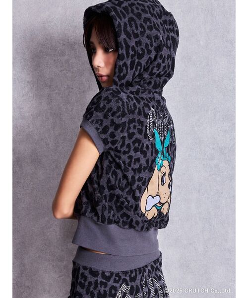 GYDA（ジェイダ）の「GYDA×GALFY leopard pileパーカー【セットアップ着用可能】（パーカー・レディース・ブラック/ピンク/ベージュ・FREE）」の7枚目の写真