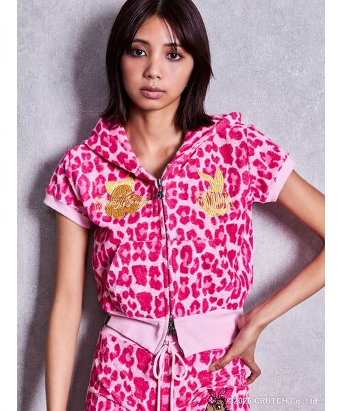 GYDA（ジェイダ）の「GYDA×GALFY leopard pileパーカー【セットアップ着用可能】（パーカー・レディース・ブラック/ピンク/ベージュ・FREE）」の16枚目の写真