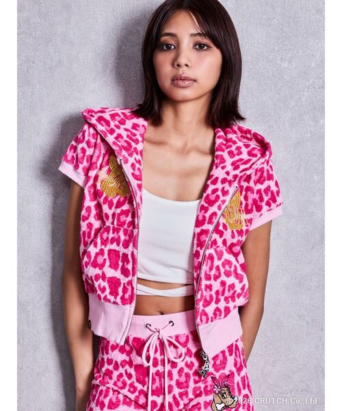 GYDA（ジェイダ）の「GYDA×GALFY leopard pileパーカー【セットアップ着用可能】（パーカー・レディース・ブラック/ピンク/ベージュ・FREE）」の17枚目の写真