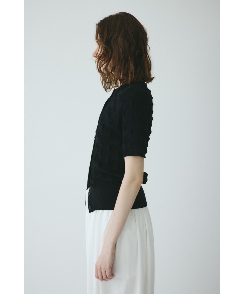 HeRIN.CYE(ヘリンドットサイ)の「Pocopoco knit cardigan / ポコポコニットトップ(ニット/セーター・レディース・レッド/ブラック/イエロー・FREE)」の7枚目の写真