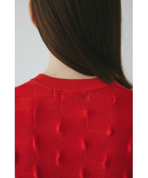HeRIN.CYE(ヘリンドットサイ)の「Pocopoco knit cardigan / ポコポコニットトップ(ニット/セーター・レディース・レッド/ブラック/イエロー・FREE)」の14枚目の写真