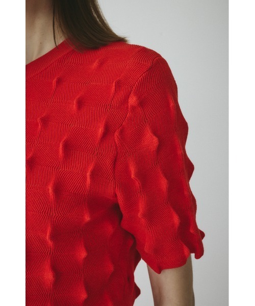 HeRIN.CYE(ヘリンドットサイ)の「Pocopoco knit cardigan / ポコポコニットトップ(ニット/セーター・レディース・レッド/ブラック/イエロー・FREE)」の15枚目の写真