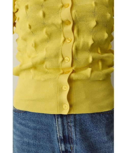 HeRIN.CYE(ヘリンドットサイ)の「Pocopoco knit cardigan / ポコポコニットトップ(ニット/セーター・レディース・レッド/ブラック/イエロー・FREE)」の4枚目の写真