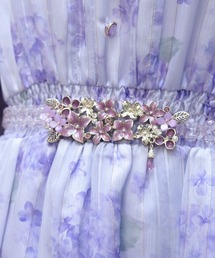 紫陽花ビーズゴムベルト