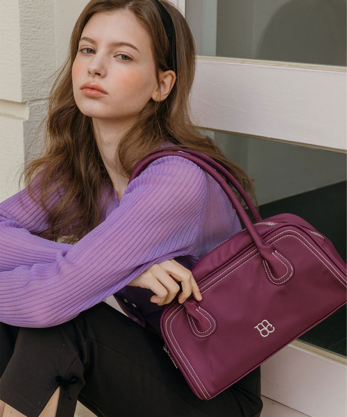 MAC MOC(マックモック)の「ピアナ スティッチバゲットショルダーバッグ_4カラー(トートバッグ・レディース・ブラック/イエロー/Cream/パープル・FREE)」の8枚目の写真