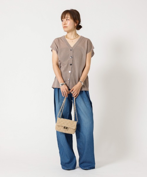 DESIGNWORKS(デザインワークス)の「【一部店舗限定】シアーコンパクトニットジレベスト(ベスト・レディース・ブラック/アイボリー/グレイッシュベージュ・38)」の12枚目の写真