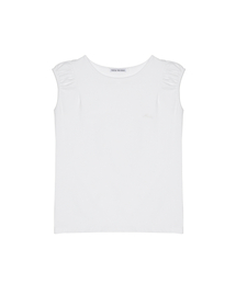 NICOLE SHIRRING SLEEVELESS TOP_IVORY