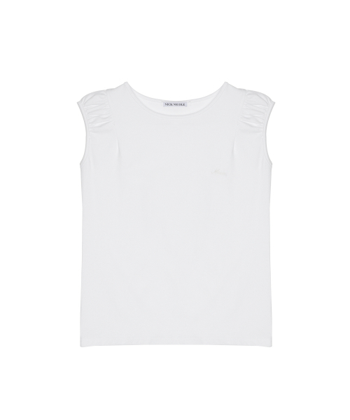 NICK&NICOLE(ニックアンドニコール)の「NICOLE SHIRRING SLEEVELESS TOP_IVORY(Tシャツ/カットソー・レディース・その他・FREE)」の1枚目の写真