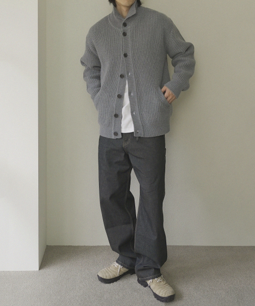 SIIIIDO（シド）の「HERMANN HEAVY YAK WOOL COLLAR CARDIGAN #1（カーディガン/ボレロ・メンズ・グレイッシュブルー・2/3）」の3枚目の写真