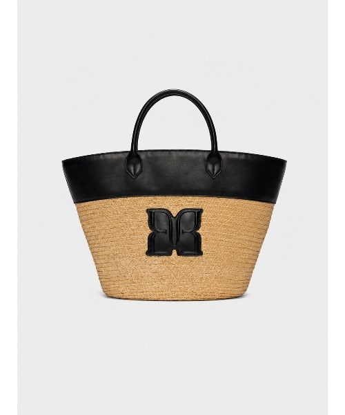 EIMY ISTOIRE(エイミーイストワール)の「PAPILLON RIBBON STRAW BAG(かごバッグ・レディース・キャメル/ブラック・F)」の8枚目の写真