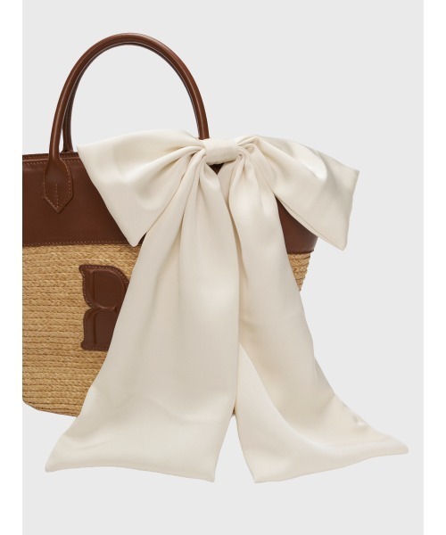 EIMY ISTOIRE(エイミーイストワール)の「PAPILLON RIBBON STRAW BAG(かごバッグ・レディース・キャメル/ブラック・F)」の12枚目の写真