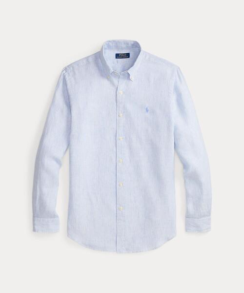 POLO RALPH LAUREN(ポロ ラルフ ローレン)の「クラシック フィット ストライプド リネン シャツ(シャツ/ブラウス・メンズ・ブルー・L/M/S/XS/XXL/XL)」の2枚目の写真