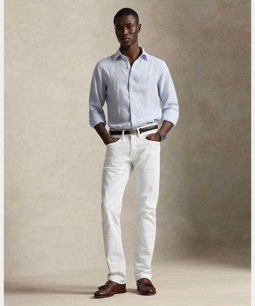 POLO RALPH LAUREN(ポロ ラルフ ローレン)の「クラシック フィット ストライプド リネン シャツ(シャツ/ブラウス・メンズ・ブルー・L/M/S/XS/XXL/XL)」の3枚目の写真