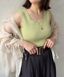 ニット/セーター（グリーン・カーキ/緑色系・袖なし）ファッション通販