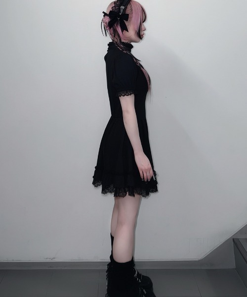 ililil(イルイルイル)の「『ililil/イルイルイル』【地雷ちゃんのアームカバー付き!キラキラリブワンピース】(ワンピース・レディース・ブラック・FREE)」の15枚目の写真