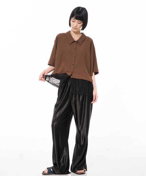 NOMINE(ノミネ)の「ラスター ライン スリットトラックパンツ(その他パンツ・レディース・チャコールグレー/ブラック/ブラウン/シルバー・S/M)」の10枚目の写真