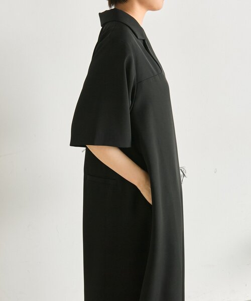 ear PAPILLONNER(イアパピヨネ)の「半袖Vネックワンピース【SUM1 STYLE】(ワンピース・レディース・ブラック/カーキ・FREE)」の6枚目の写真