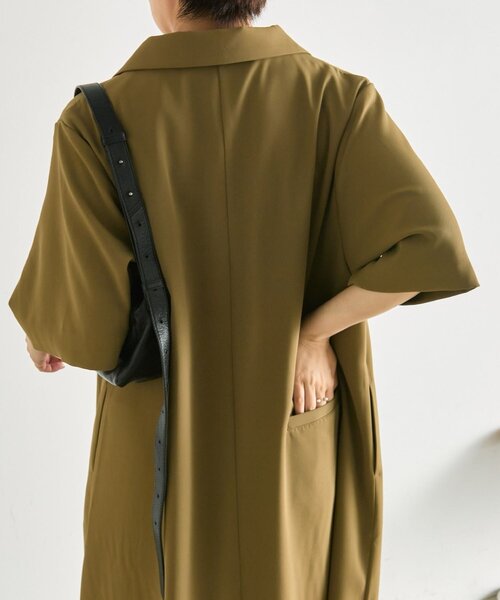 ear PAPILLONNER(イアパピヨネ)の「半袖Vネックワンピース【SUM1 STYLE】(ワンピース・レディース・ブラック/カーキ・FREE)」の22枚目の写真