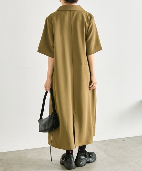 ear PAPILLONNER(イアパピヨネ)の「半袖Vネックワンピース【SUM1 STYLE】(ワンピース・レディース・ブラック/カーキ・FREE)」の18枚目の写真