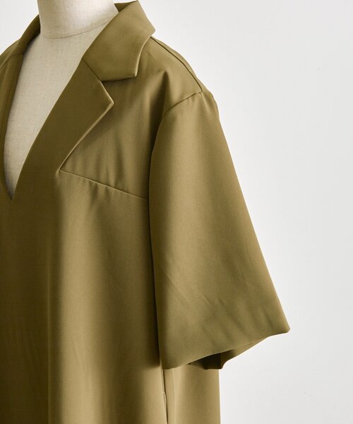 ear PAPILLONNER(イアパピヨネ)の「半袖Vネックワンピース【SUM1 STYLE】(ワンピース・レディース・ブラック/カーキ・FREE)」の13枚目の写真