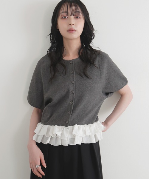 WEB限定カラーあり】ペプラムニットベアトップス（ニット/セーター