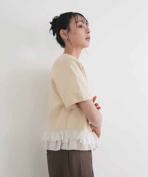 LIAN（リアン）の「フリルドッキングニットカーディガン（ニット/セーター・レディース・ブラック/チャコールグレー/アイボリー・FREE）」の17枚目の写真