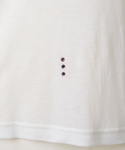 igi(イジ)の「BRA T / モチーフプリントソフトトップス(Tシャツ/カットソー・レディース・ブルーグレー/カーキ/ホワイト・FREE)」の5枚目の写真