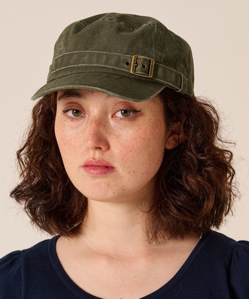 TINA:JOJUN(ティーナジョジュン)の「ベルテッド キャップ TINA:JOJUN(キャップ・レディース・ベージュ/カーキ・フリー)」の1枚目の写真