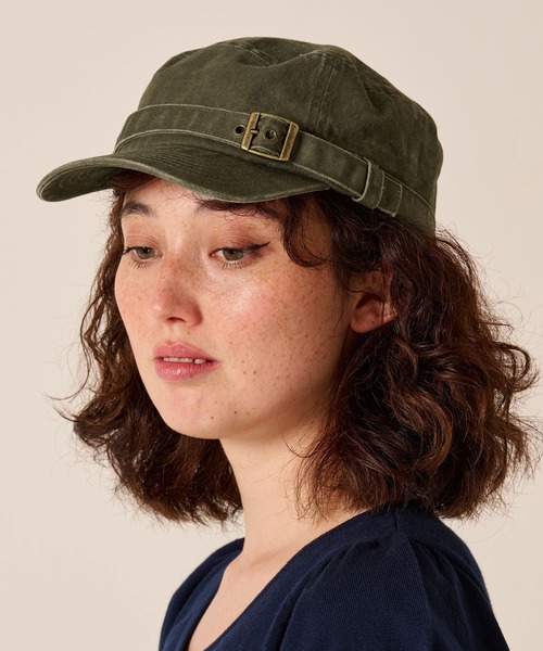 TINA:JOJUN(ティーナジョジュン)の「ベルテッド キャップ TINA:JOJUN(キャップ・レディース・ベージュ/カーキ・フリー)」の4枚目の写真