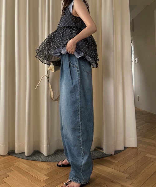 WILLFULLY(ウィルフリー)の「gather flare organdy peplum tops(その他トップス・レディース・レオパード/ベージュ/ブラック・FREE)」の15枚目の写真