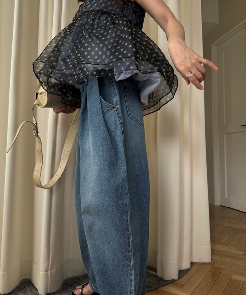 WILLFULLY(ウィルフリー)の「gather flare organdy peplum tops(その他トップス・レディース・レオパード/ベージュ/ブラック・FREE)」の7枚目の写真