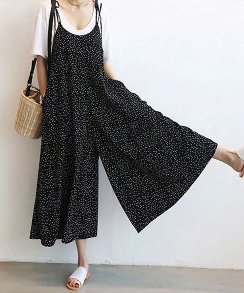 Flugge(フラッジー)の「ドット柄キャミロングワンピース(ワンピース・レディース・ブラック・MEDIUM/LARGE)」の1枚目の写真