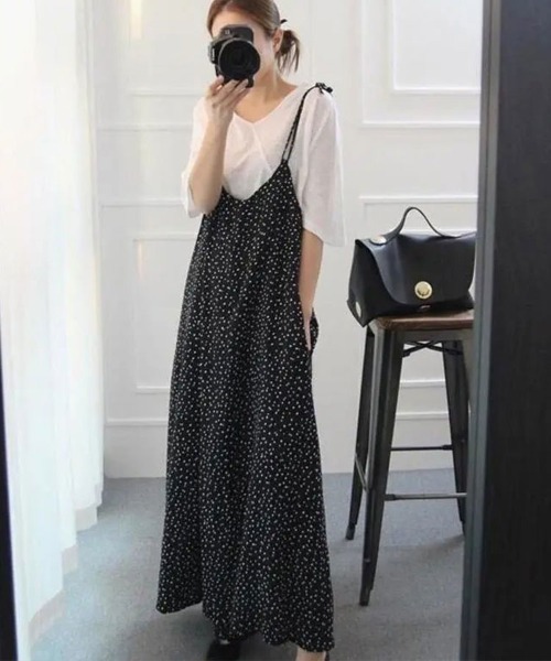 Flugge(フラッジー)の「ドット柄キャミロングワンピース(ワンピース・レディース・ブラック・MEDIUM/LARGE)」の2枚目の写真