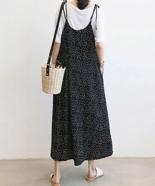 Flugge(フラッジー)の「ドット柄キャミロングワンピース(ワンピース・レディース・ブラック・MEDIUM/LARGE)」の3枚目の写真