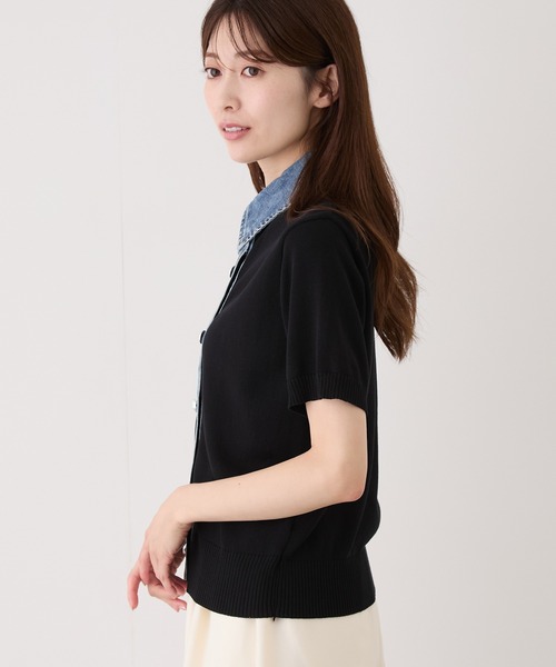 Jayro(ジャイロ)の「デニムドッキング半袖カーディガン(カーディガン/ボレロ・レディース・ブラック系その他/ライトグレー/ベージュ系その他/ブルー系その他2・FREE)」の13枚目の写真