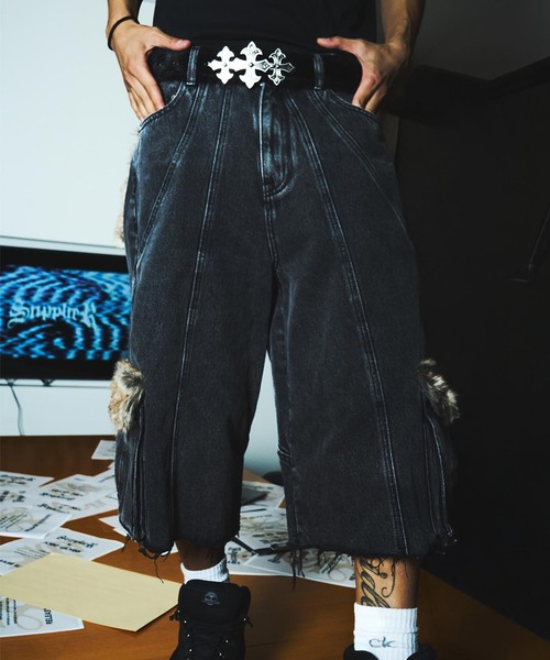 SUPPLIER（サプライヤー）の「SUPPLIER 別注 Fur SWITCHING BAGGY Shorts（その他パンツ・メンズ・ブラック・LARGE/MEDIUM/SMALL）」の5枚目の写真