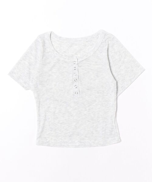 WEGO(ウィゴー)の「Uネックヘンリーネックタイトトップス/カットソー/Tシャツ(Tシャツ/カットソー・レディース・ブラック/ホワイト/ホワイト系その他・LARGE/MEDIUM)」の14枚目の写真