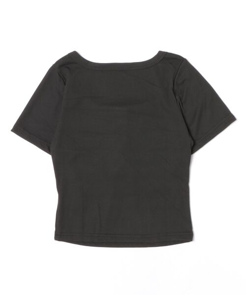 WEGO(ウィゴー)の「Uネックヘンリーネックタイトトップス/カットソー/Tシャツ(Tシャツ/カットソー・レディース・ブラック/ホワイト/ホワイト系その他・LARGE/MEDIUM)」の9枚目の写真