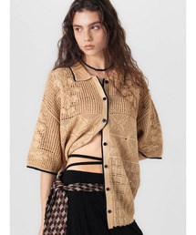 MIX PATTERN KNIT SHIRT
