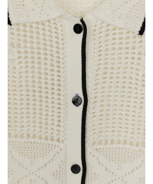 ELCHELE（エルチェレ）の「MIX PATTERN KNIT SHIRT（シャツ/ブラウス・レディース・ダークパープル/ベージュ/オフホワイト・FREE）」の9枚目の写真