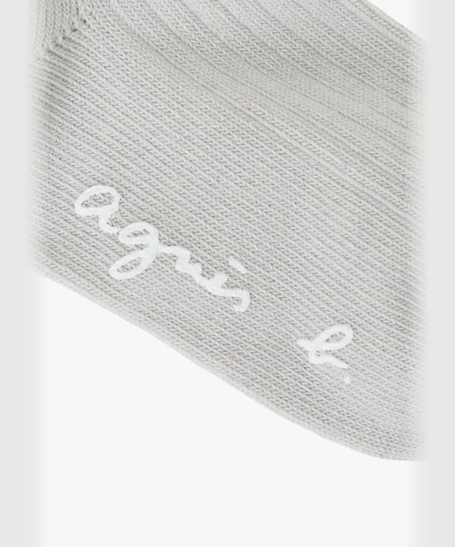 agnes b.(アニエスベー)の「ベビー "b." ロゴ 刺繍 コットン ソックス(タイツ/ストッキング・キッズ・グレー・1/2)」の4枚目の写真