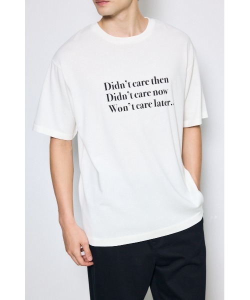 AZUL by moussy(アズールバイマウジー)の「引き揃え天竺Didn't care Tシャツ(Tシャツ/カットソー・メンズ・ブラック/ホワイト・LARGE/MEDIUM)」の2枚目の写真