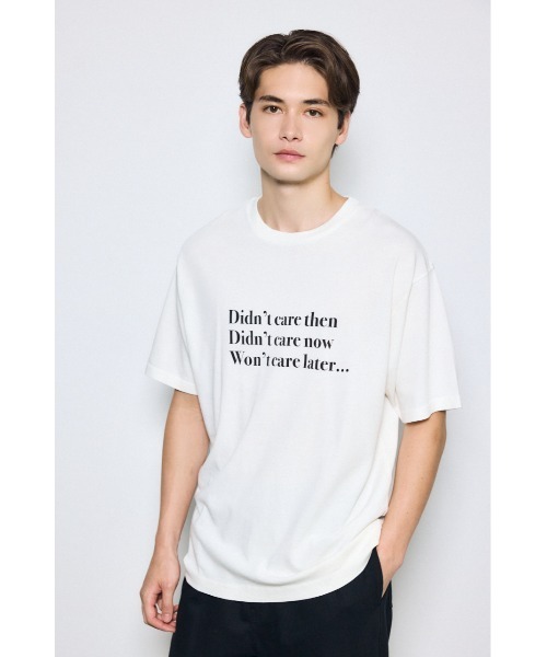 AZUL by moussy(アズールバイマウジー)の「引き揃え天竺Didn't care Tシャツ(Tシャツ/カットソー・メンズ・ブラック/ホワイト・LARGE/MEDIUM)」の9枚目の写真
