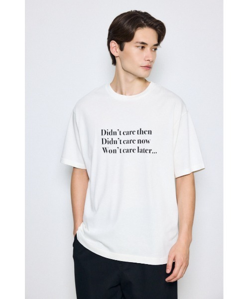 AZUL by moussy(アズールバイマウジー)の「引き揃え天竺Didn't care Tシャツ(Tシャツ/カットソー・メンズ・ブラック/ホワイト・LARGE/MEDIUM)」の10枚目の写真