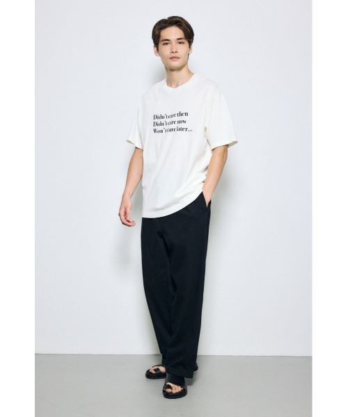AZUL by moussy(アズールバイマウジー)の「引き揃え天竺Didn't care Tシャツ(Tシャツ/カットソー・メンズ・ブラック/ホワイト・LARGE/MEDIUM)」の11枚目の写真