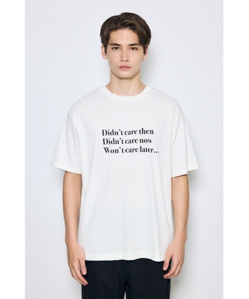 AZUL by moussy(アズールバイマウジー)の「引き揃え天竺Didn't care Tシャツ(Tシャツ/カットソー・メンズ・ブラック/ホワイト・LARGE/MEDIUM)」の3枚目の写真