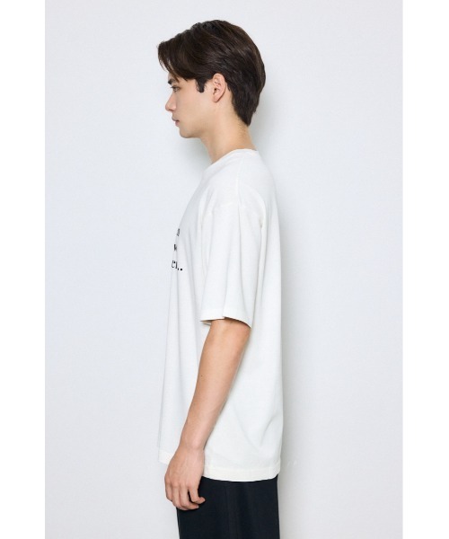 AZUL by moussy(アズールバイマウジー)の「引き揃え天竺Didn't care Tシャツ(Tシャツ/カットソー・メンズ・ブラック/ホワイト・LARGE/MEDIUM)」の4枚目の写真