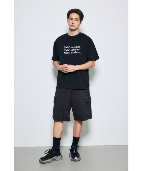 AZUL by moussy(アズールバイマウジー)の「引き揃え天竺Didn't care Tシャツ(Tシャツ/カットソー・メンズ・ブラック/ホワイト・LARGE/MEDIUM)」の20枚目の写真