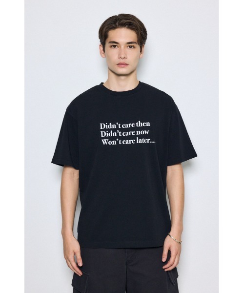 AZUL by moussy(アズールバイマウジー)の「引き揃え天竺Didn't care Tシャツ(Tシャツ/カットソー・メンズ・ブラック/ホワイト・LARGE/MEDIUM)」の12枚目の写真
