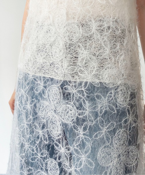 on:nue(オンニュ)の「【on:nue】シアーフラワーレースレイヤードワンピース/2026 SS COLLECTION(ワンピース・レディース・ブラック/ホワイト・FREE)」の9枚目の写真